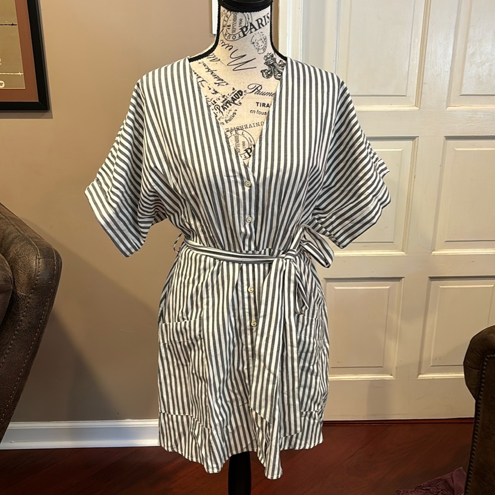 BP dress size Medium grey/white strip perfect for work or play